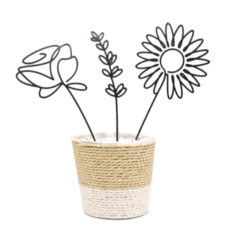 Set de Flores 2D con Maceta